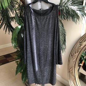 TIANA B. Black with Sparkles Swag Dress